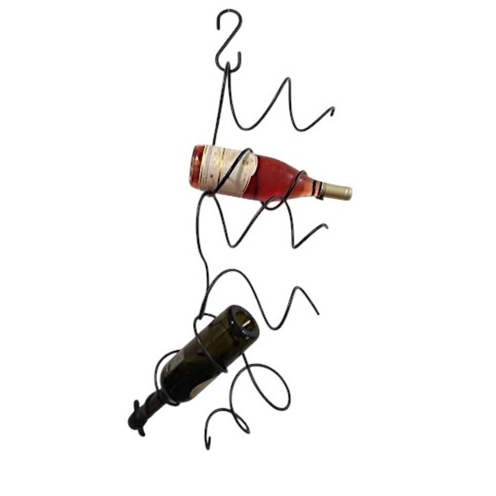 Climbing Tendril 6 Bottle Metal Hanging Rack with Hook